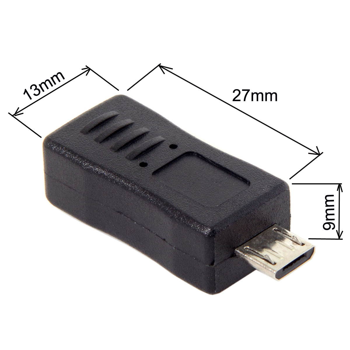 CHENYANG 2pcs Mini USB Male to Micro USB 5pin Female & Mini Female to Micro Male Extension Adapter Black