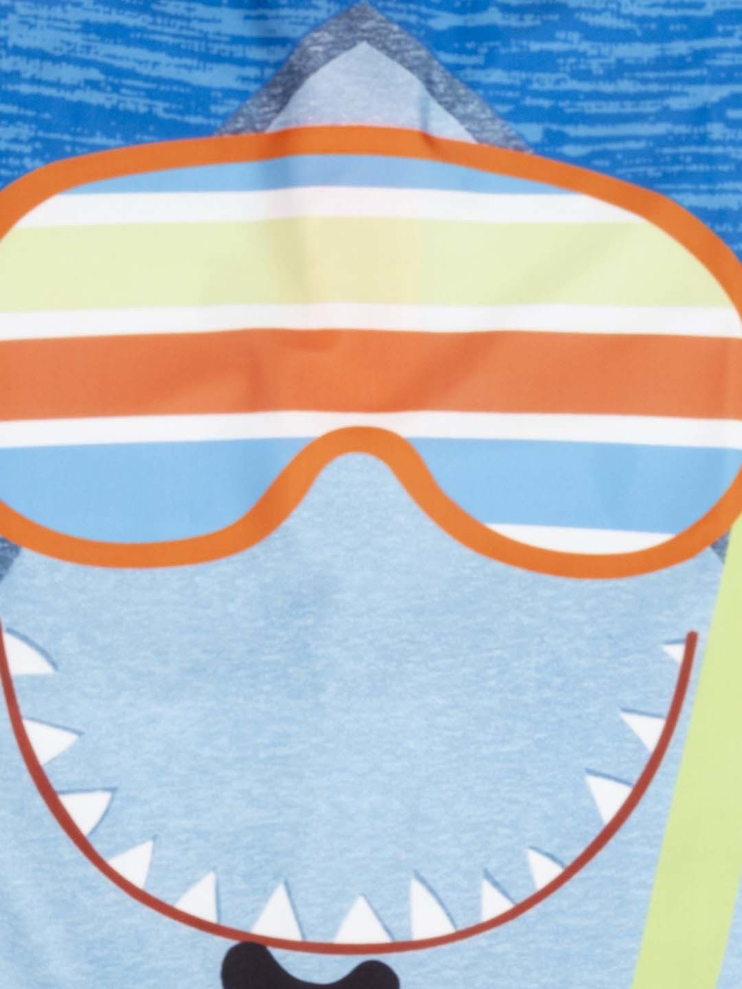 Baby Moo Kids Blue & Orange Printed Swimming Costume