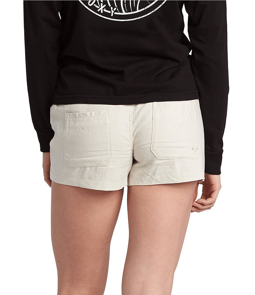 Guess Brynn Tropical Floral Mid Rise Linen Shorts