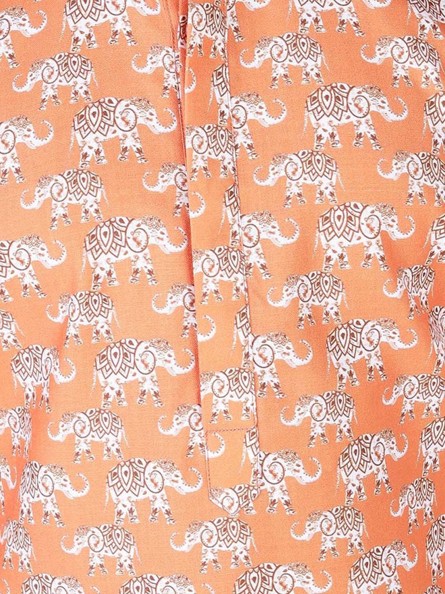 TABARD Kids Orange & Beige Cotton Printed Kurta Set