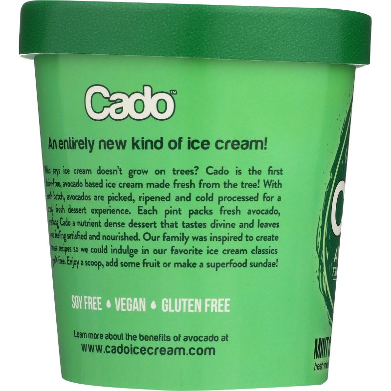 Cado Non-Dairy Avocado Frozen Dessert Mint Chocolate Chip - 1pt