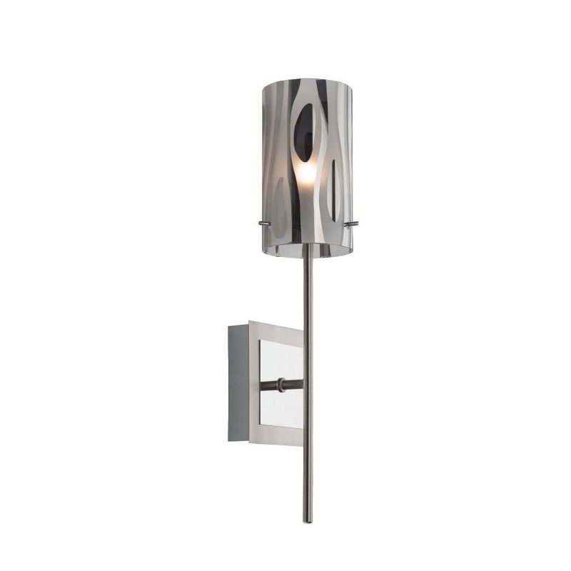 17" Chroman Empire 1 Light Wall Sconce Chrome Finish/Smoky Chrome Glass - Varaluz