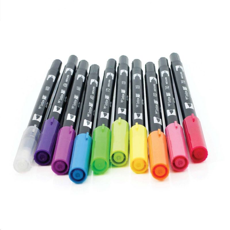 10pk Dual Brush Pen Art Markers Bright Palette - Tombow