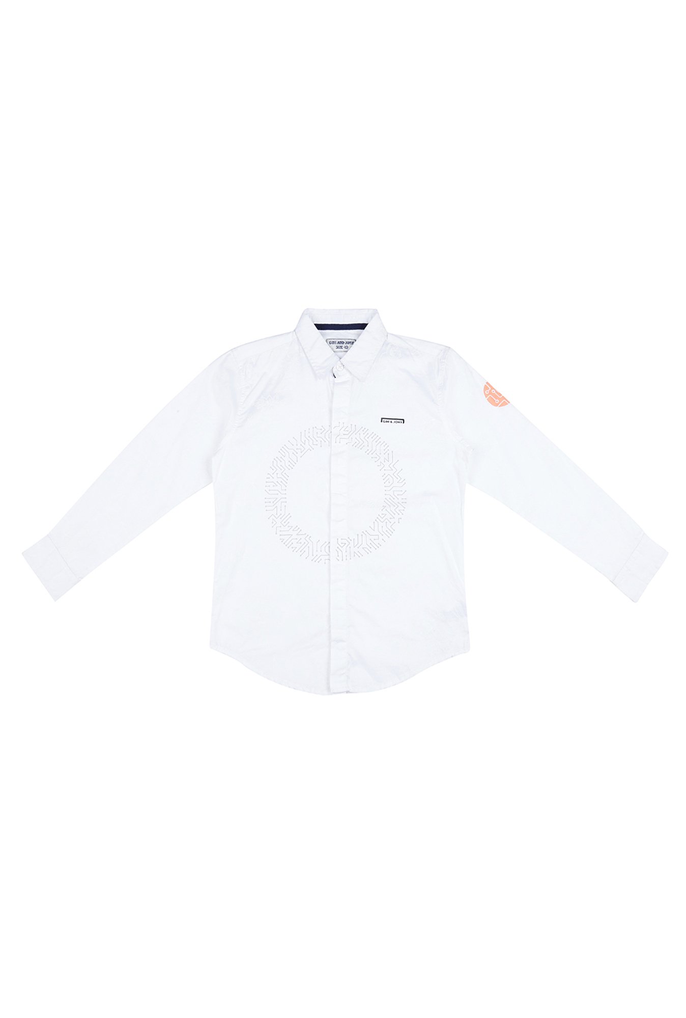 Gini & Jony Boys White Printed Shirt
