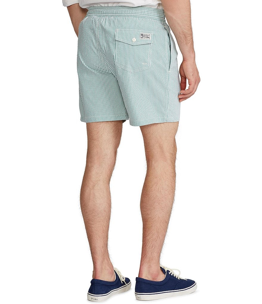 Polo Ralph Lauren 5 3/4#double; Inseam Traveler Seersucker Swim Trunks