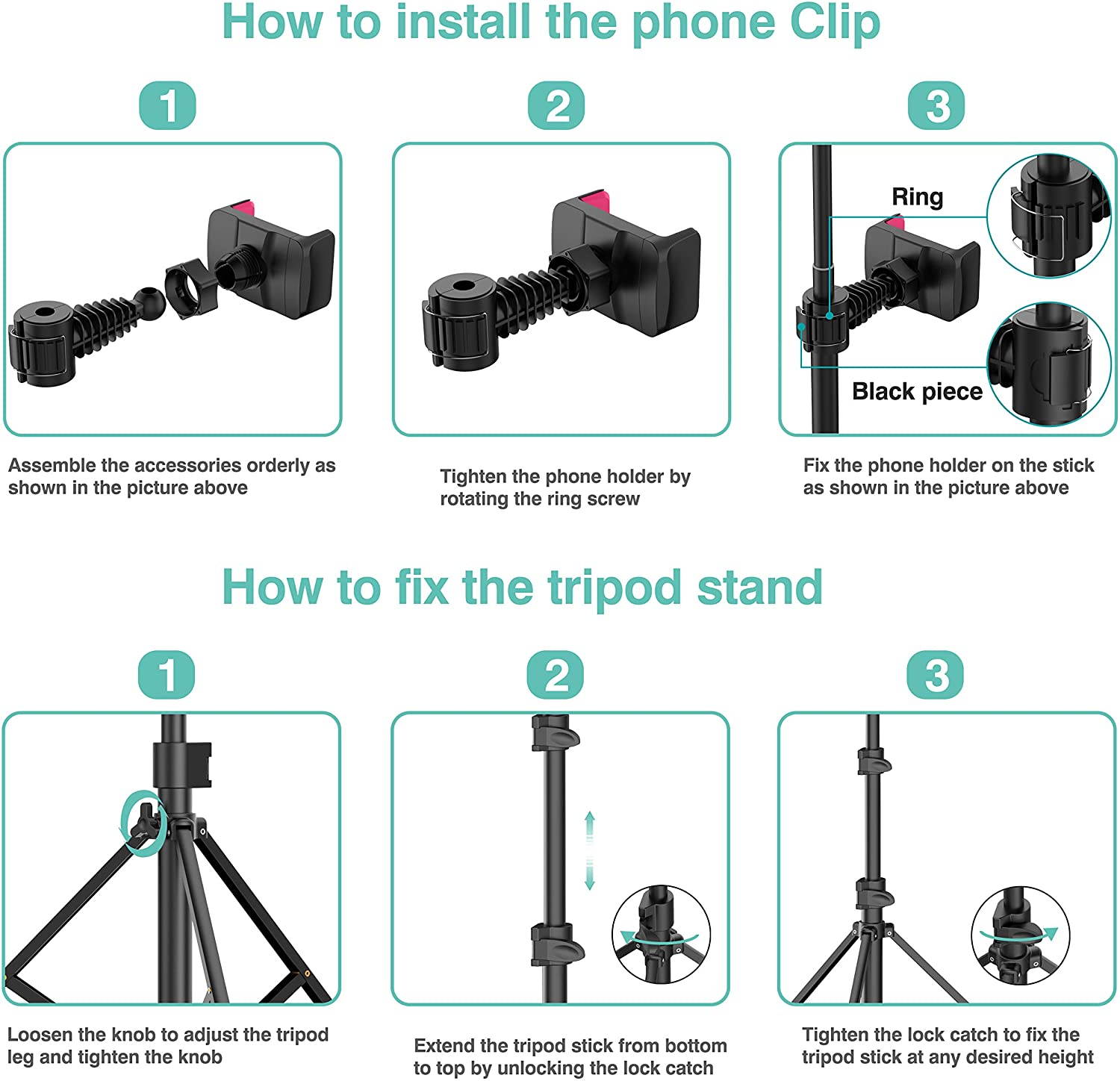 Roll over image to zoom in
10" Selfie Ring Light with Tripod Stand & Phone Holder for Live Stream/Makeup, Dimmable Led Camera Beauty Ringlight for YouTube TikTok/Photography Compatible for iPhone and