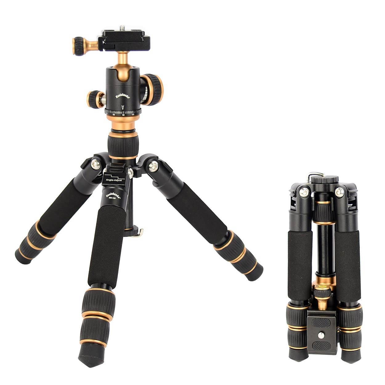 Koolehaoda KQ-155 Travel Portable Mini Tripod Compact Desktop Macro Mini Tripod with Ball Head (KQ-155 Mini Tripod)