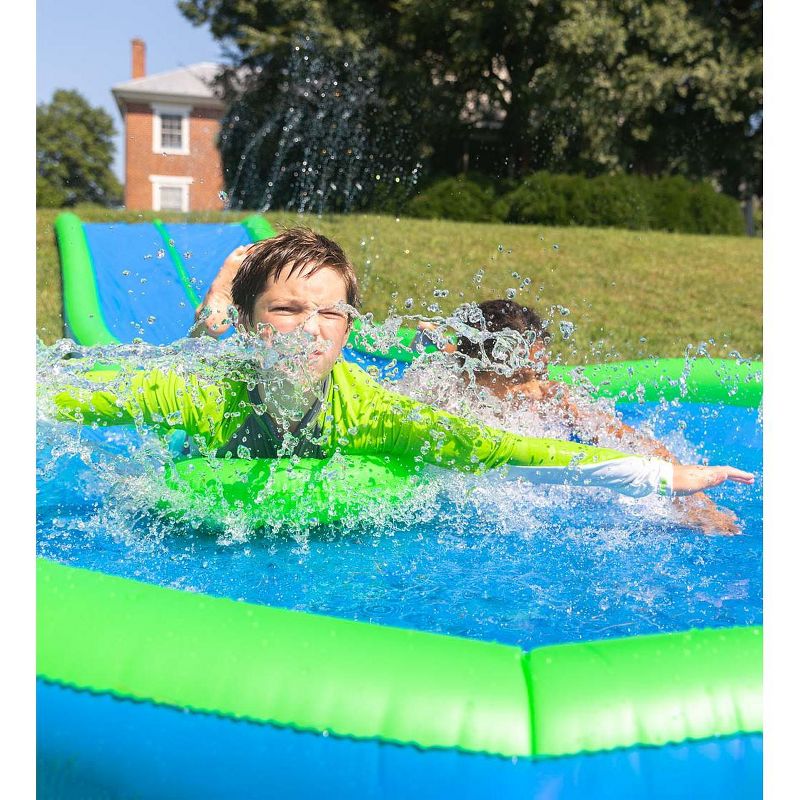 HearthSong Strike Zone 18'L Bowling Water Slide with Two Speed Boards for Outdoor Active Play