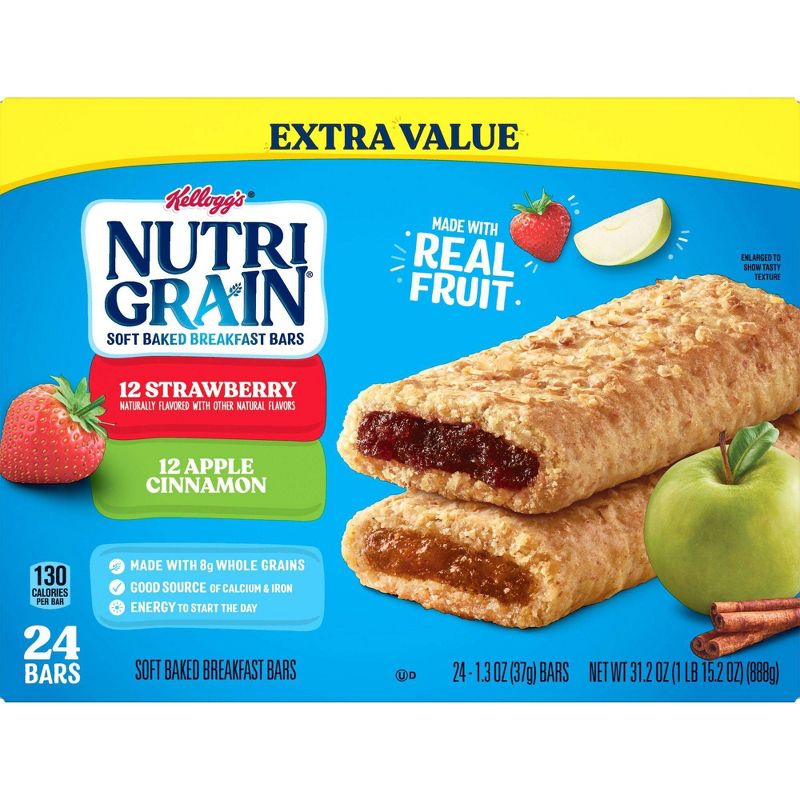 Nutri-Grain Value Pack Strawberry & Apple Cinnamon - 24ct