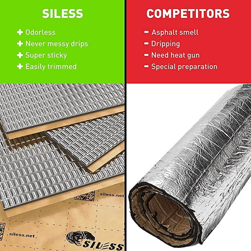 80 mil Car Sound Deadening mat Butyl Automotive Sound Deadener Noise Insulation and Vibration Dampening Material 80 mil 10 sqft