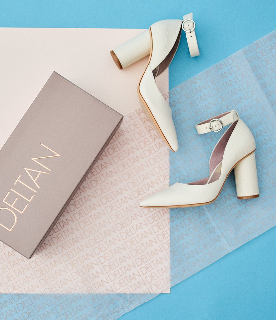 Deltan Jami Leather Ankle Strap Pumps