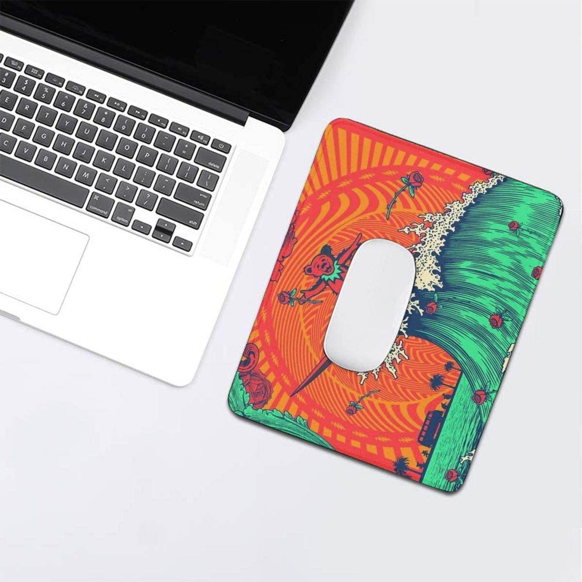 Grate-ful Dead Mouse Pad Dancing Bear Printed Mousepad Colorful Gaming Mouse Pads Non - Slip Rubber Base for Computer Game 7.1x8.7 in/18x22 cm