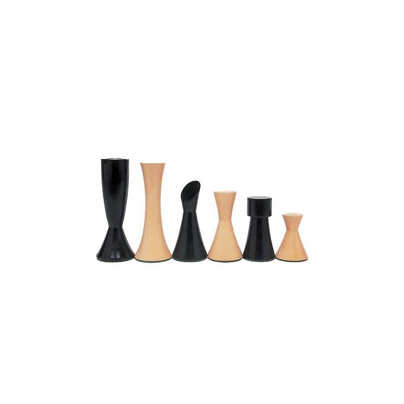 WE Games Contemporary Chessmen - Weighted & Handpolished Black Stain and Natural Wood - 3.5 inch king