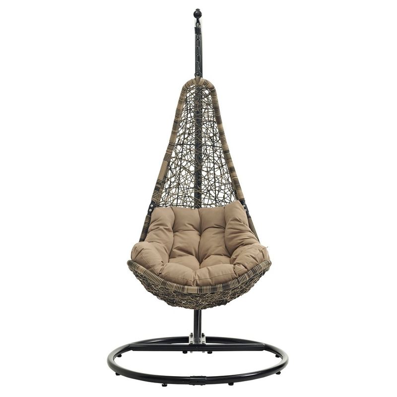 Abate Outdoor Patio Swing Chair - Black/Mocha - Modway