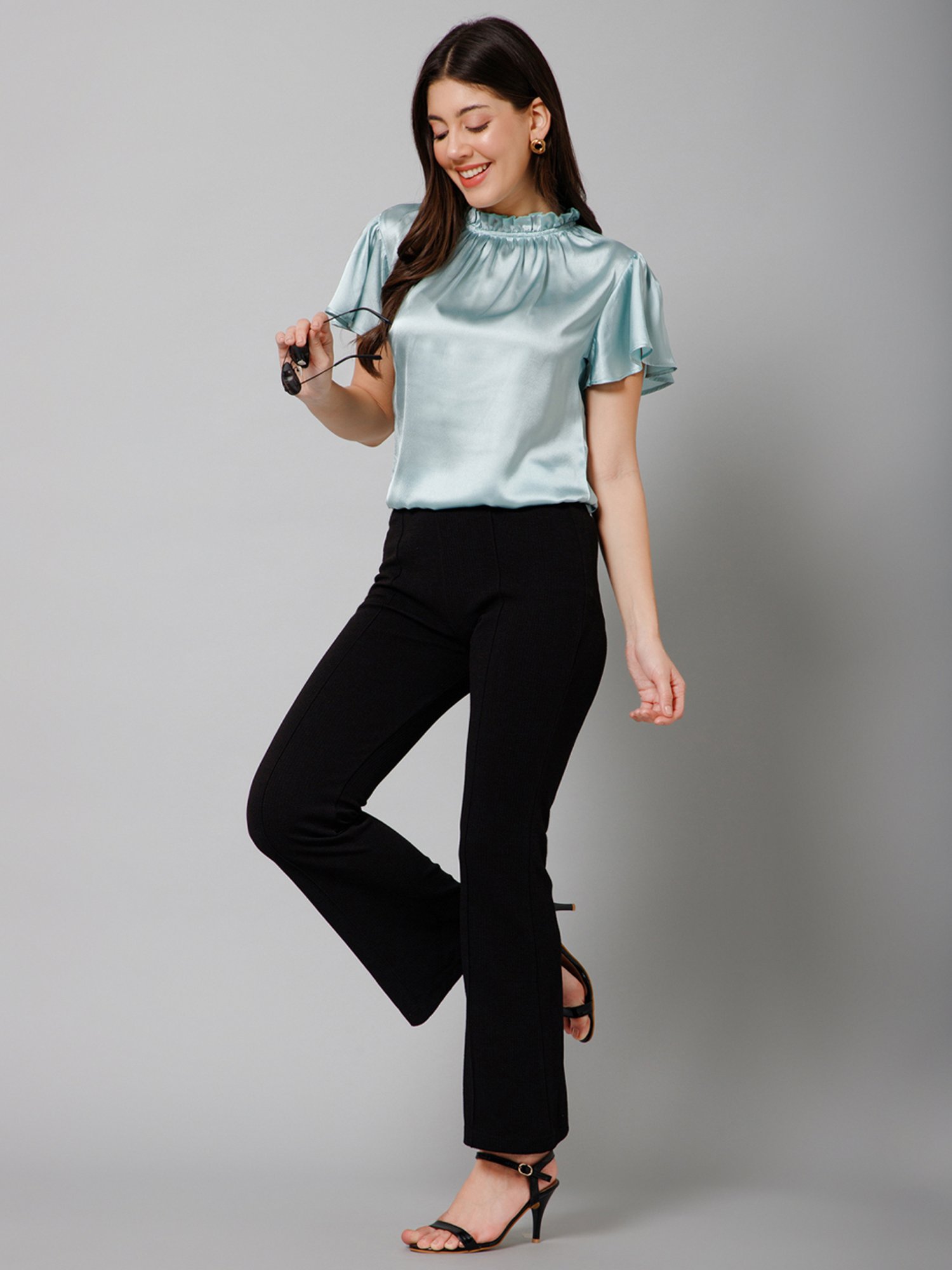 PURYS Green Short Sleeve Top