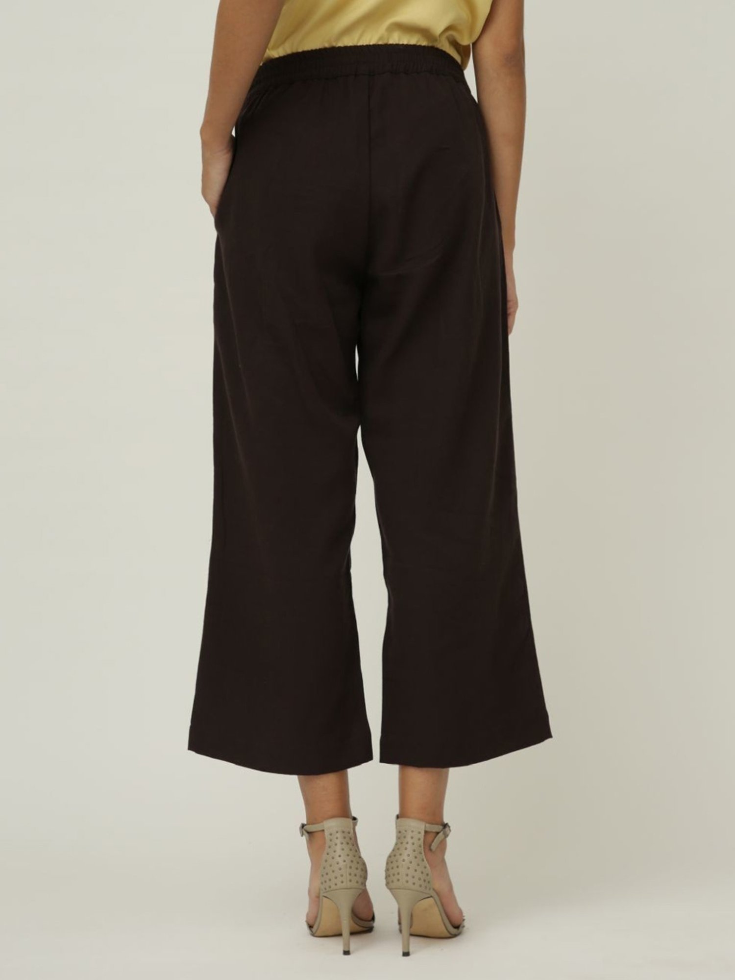 Saltpetre Elegant LInen Coffee Brown Shirt with Wide leg Trousers Co-ord Set