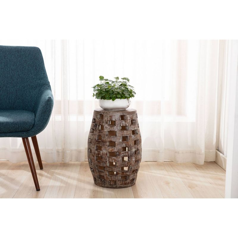 18" Hampton Side Table Weathered Walnut - Boraam