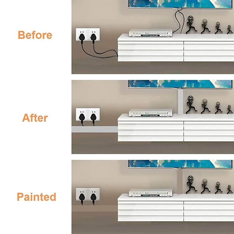 Raceway Kit 138 inch Open Slot Wiring Raceway Duct with Cover Management System to Hide Under DeskTVComputerPower Cords 154 X 16 X 08 InchLWH
