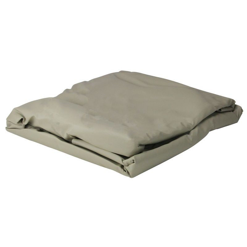 LB International Durable Full Vinyl Premium Round Cover for Outdoor Patio Sets 84" - Khaki