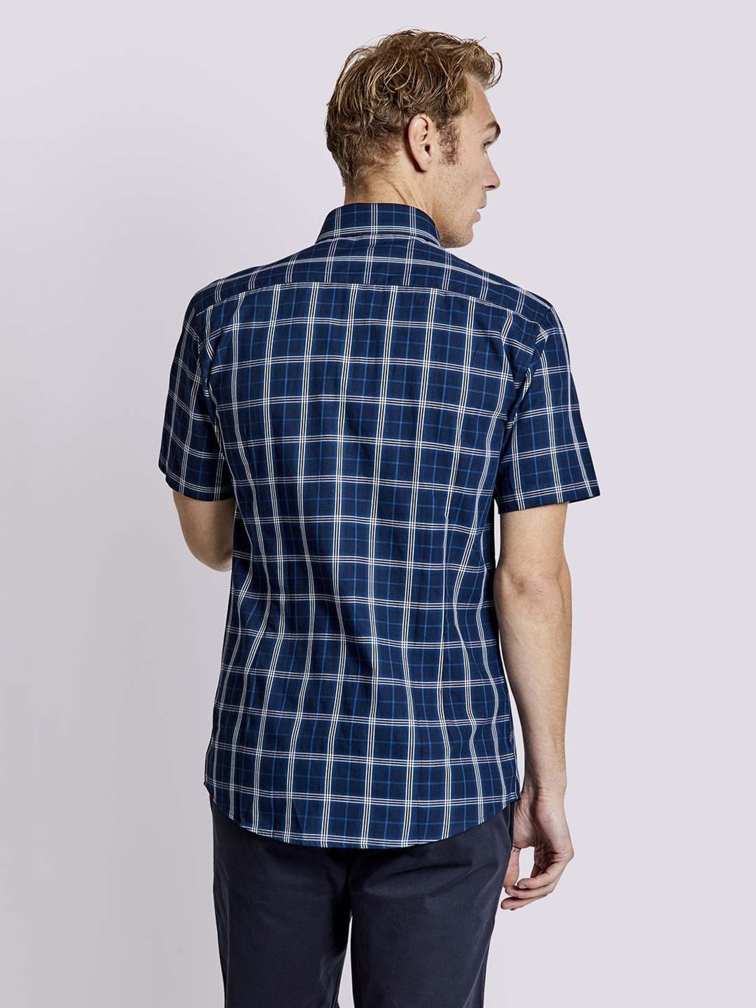 Bruun & Stengade Blue Regular Fit Checks Shirt