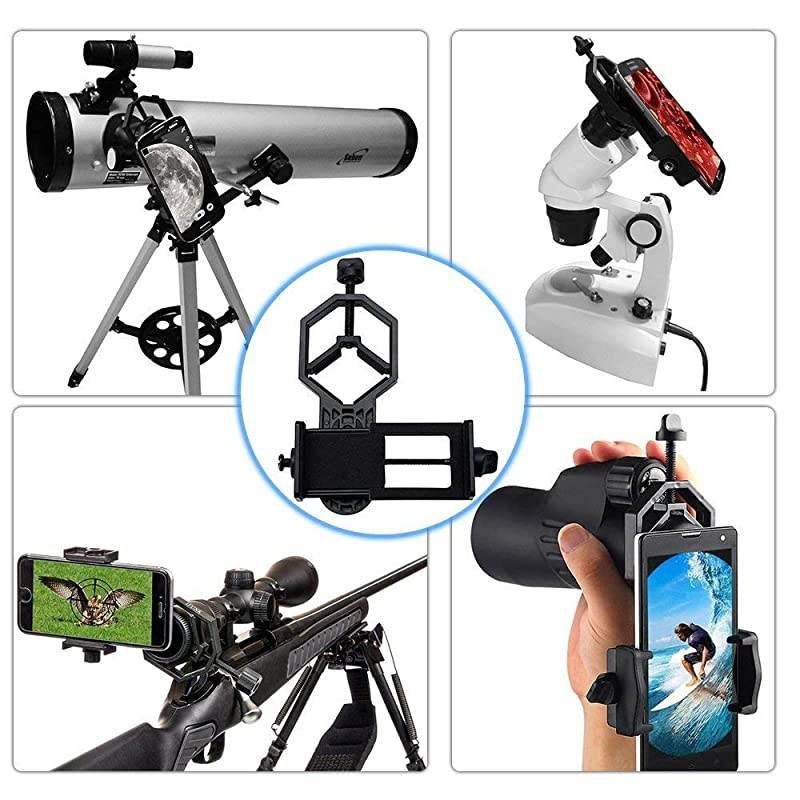 Cell Phone Telescope Adapter Mount Compatible with Binocular Monocular Spotting Scope Telescope and Microscope for iPhone Samsung Cellphone Support Eyepiece Diameter 25 to 48mm