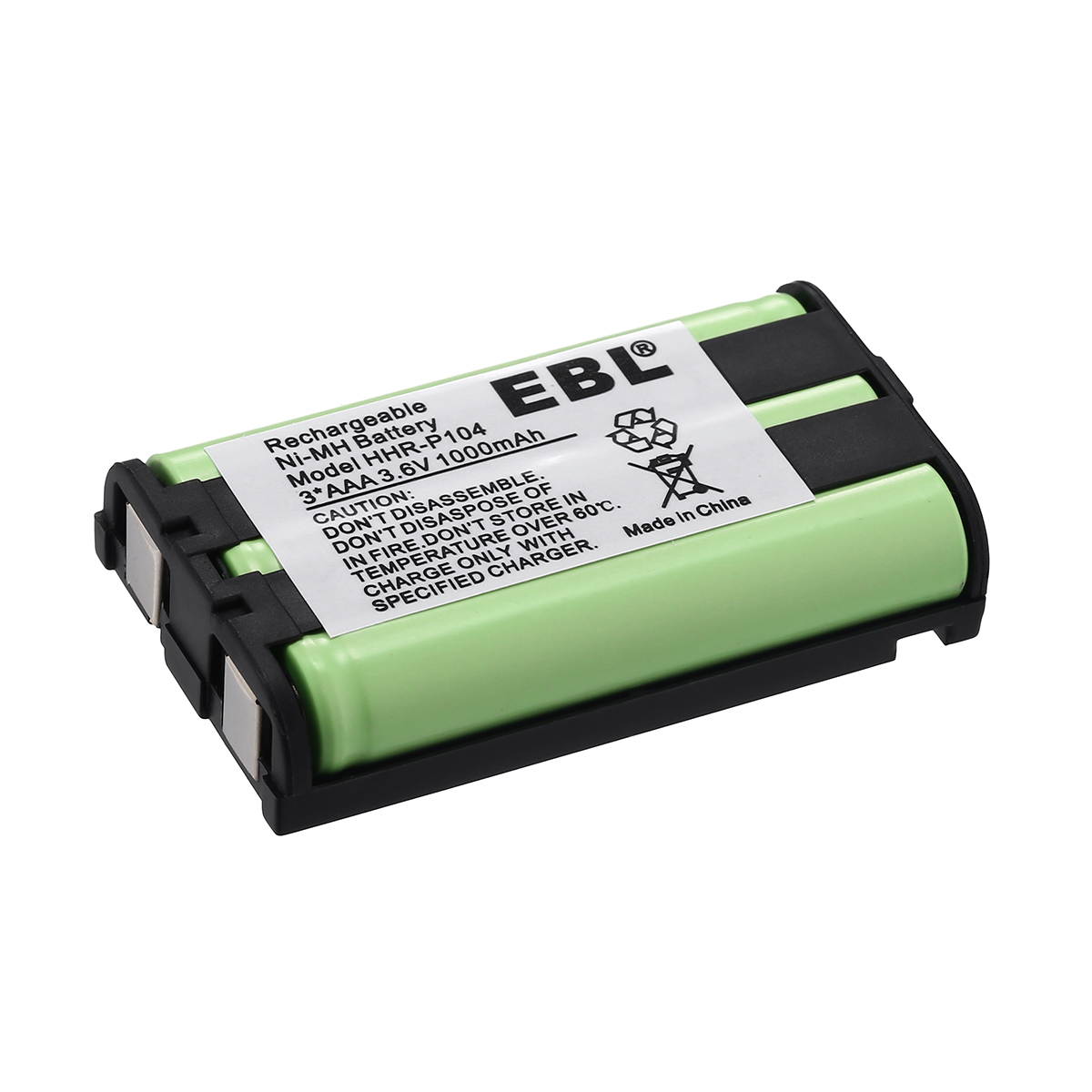 EBL 10 Pack HHR-P104 Batteries 1000mAh 3.6V Cordless Home Phone Replacement Battery for HHR-P104 P104A KX-TG2314 KX-TG2388B