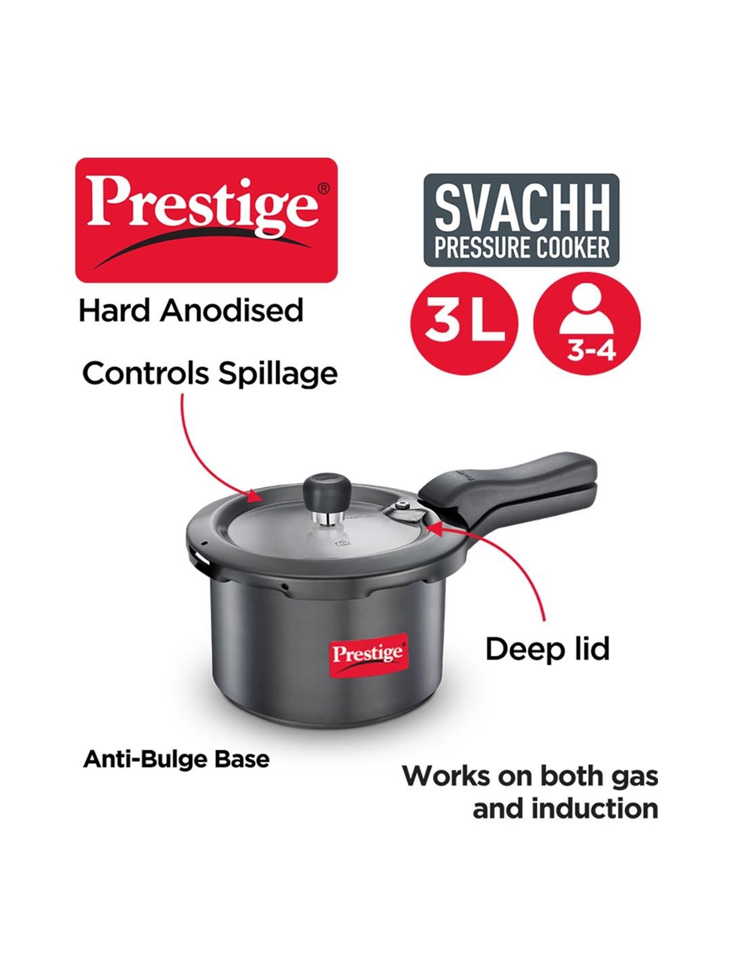 Pigeon Silver Stainless steel Pressure Cooker (10 L)