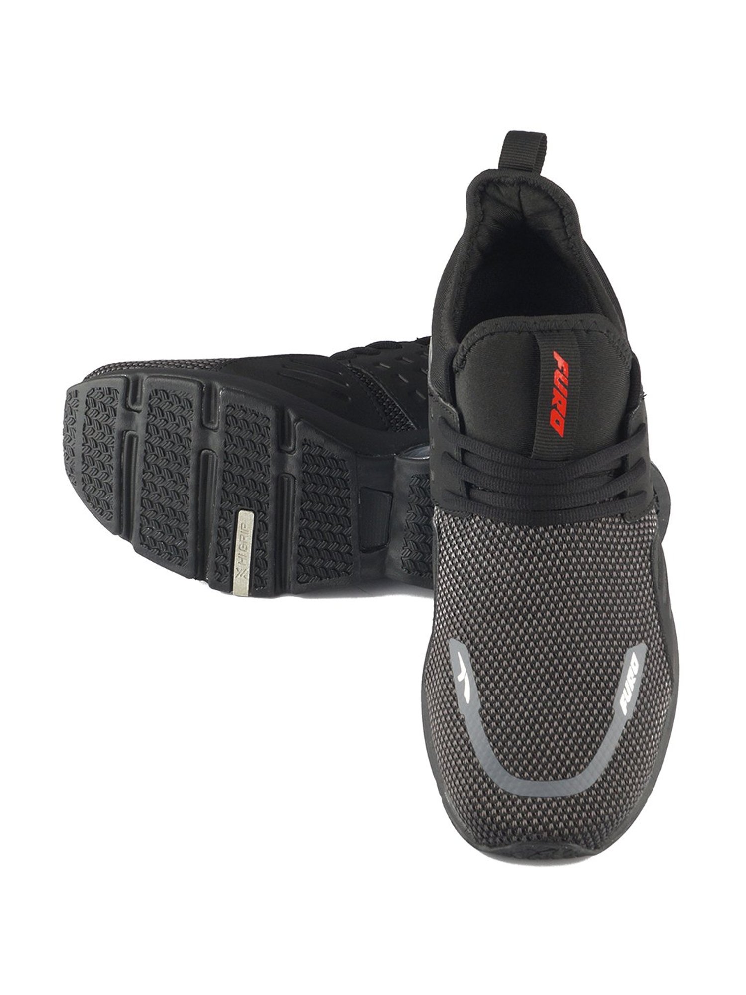 Furo by Red Chief Men's Black Running Shoes