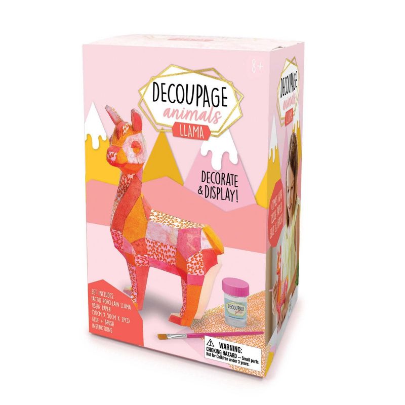 Bright Stripes Decoupage Animals - Llama
