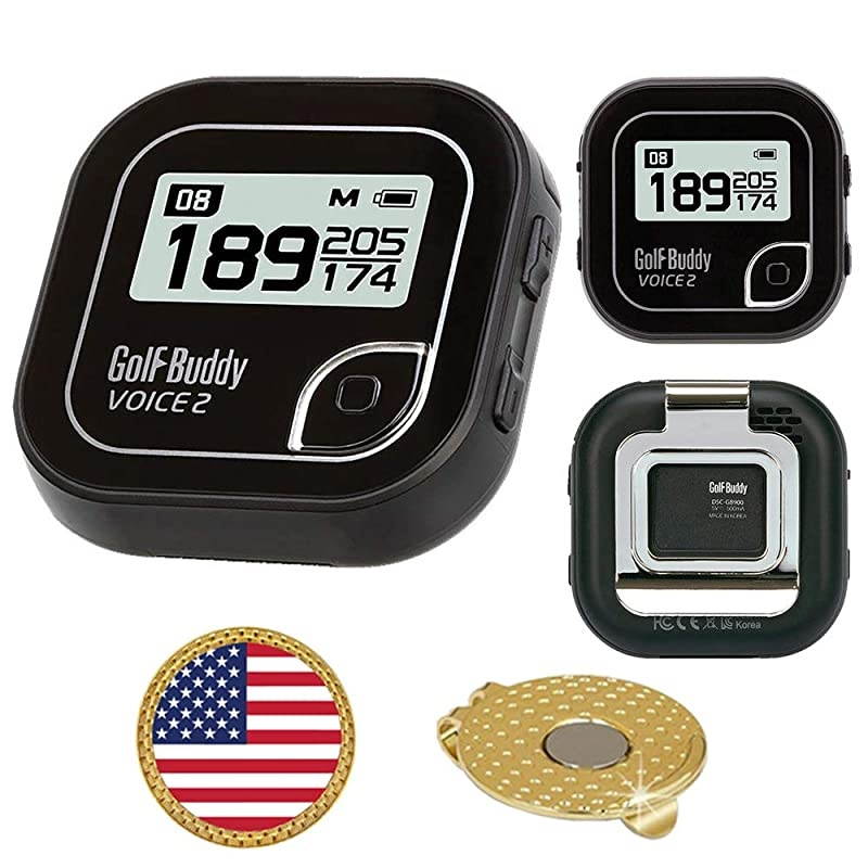 Voice 2 Golf GPS/Rangefinder Bundle with Ball Marker and Magnetic Hat Clip