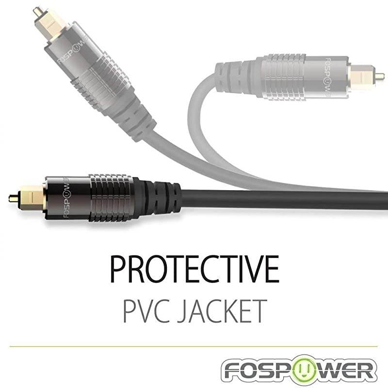 6 Feet 2 Pack 24K Gold Plated Toslink to Mini Toslink Digital Optical SPDIF Audio Cable with Metal Connectors StrainRelief PVC Jacket