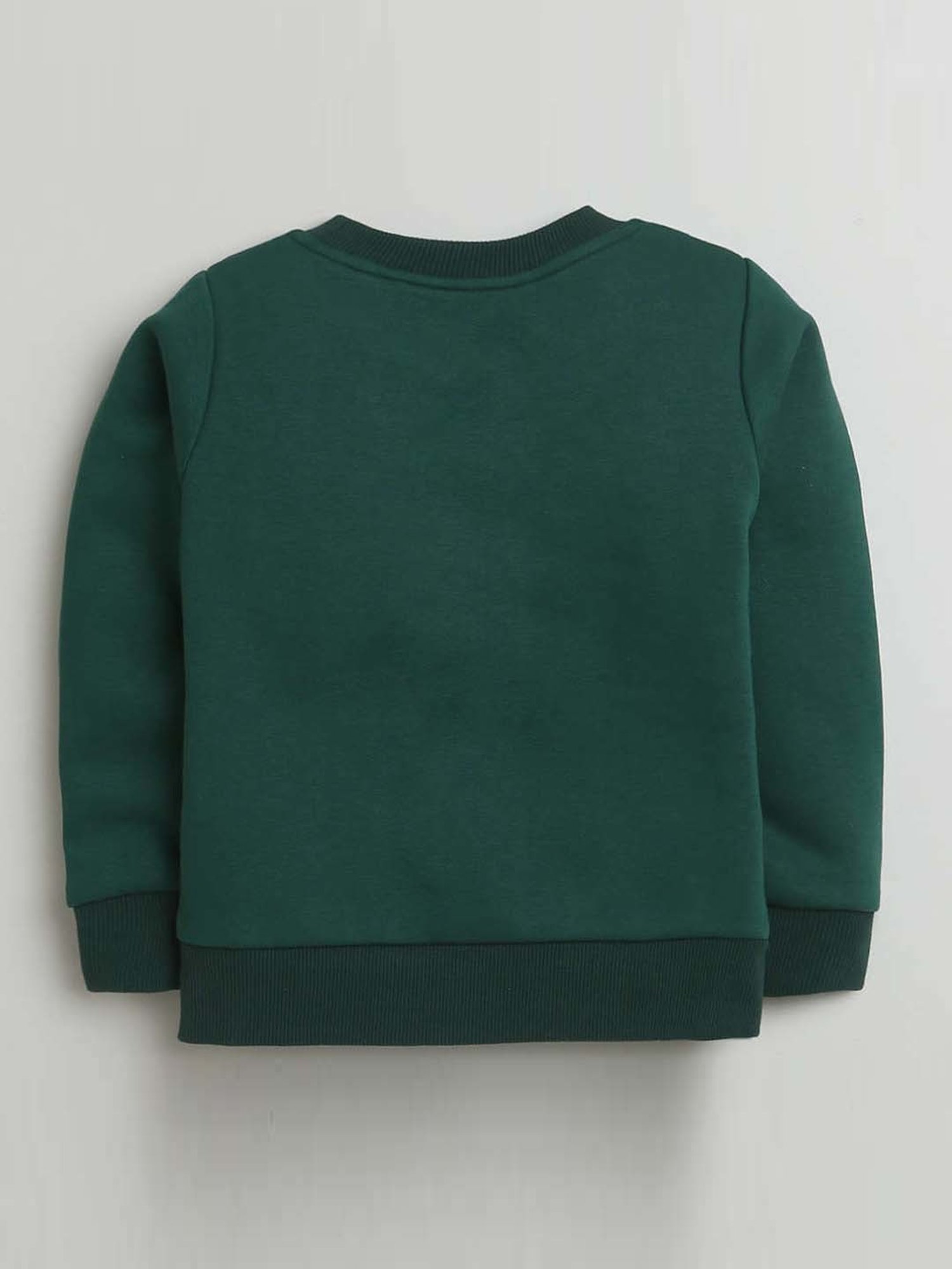 Tiny Girl Kids Green Printed Full Sleeves Sweatshirt