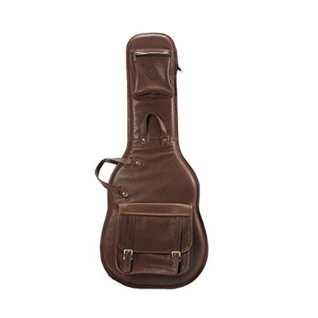 levy's leathers lm18brn deluxe leather electric guitar bag, brown