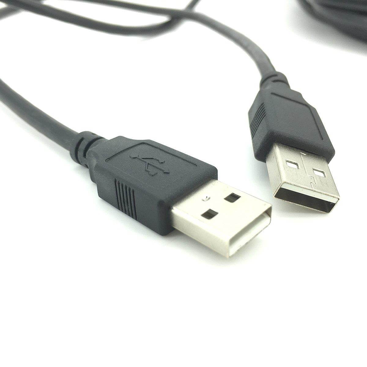Pasow USB 2.0 Type A Male To Type A Male Extension Cable AM to AM Cord Black (25Feet/8M)