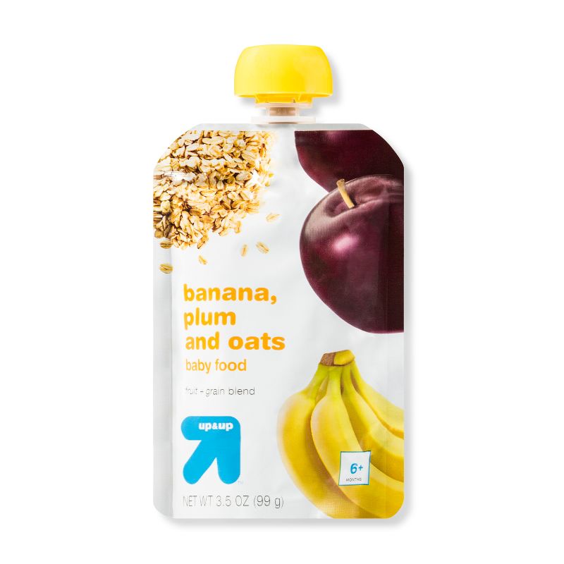 Stage 2 Banana Plum & Oats Baby Food Pouch - 3.5oz - up & up™