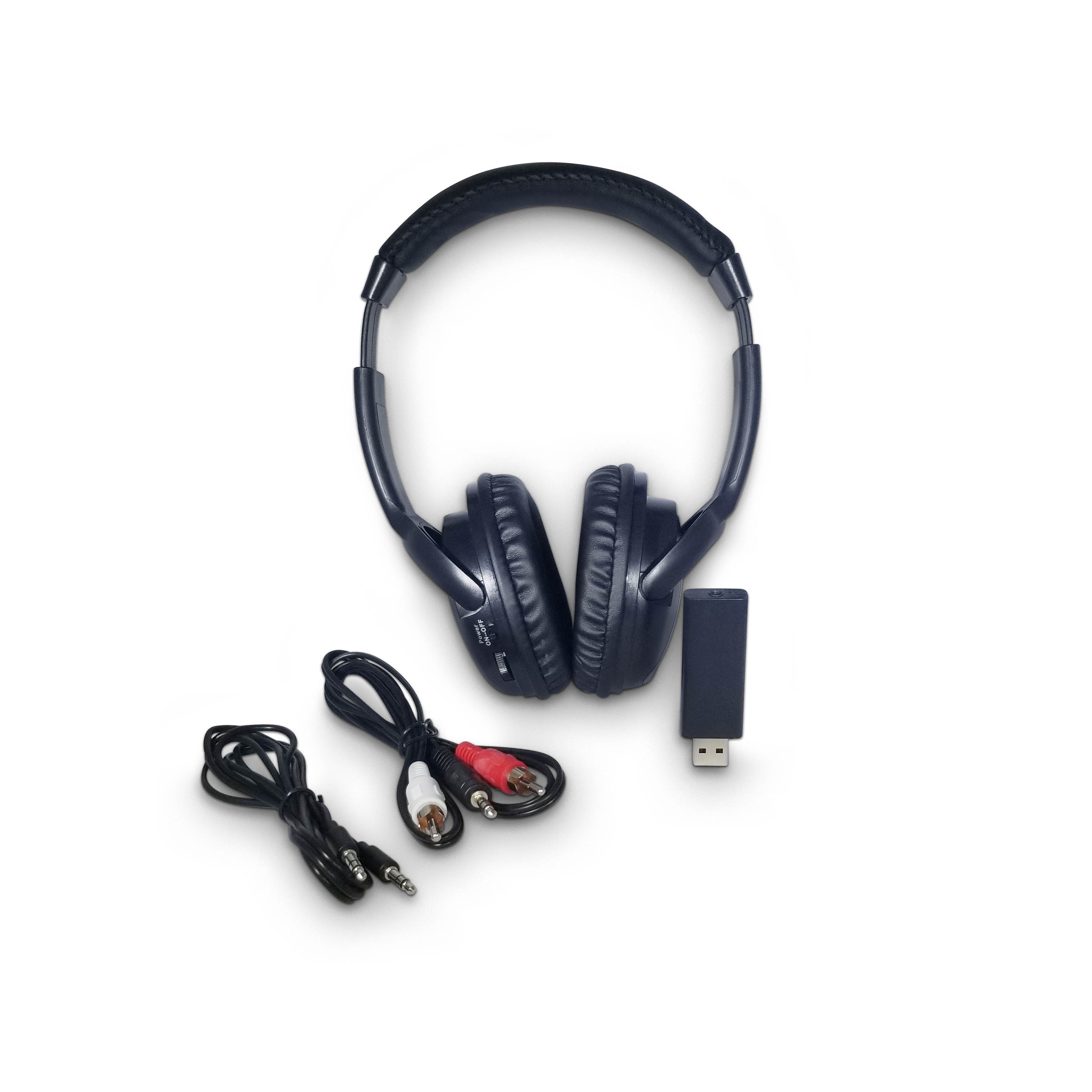 PTI PT-908 RF Wireless Headphones w FM scan/USB Tra