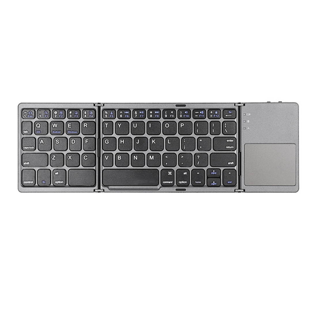 Sunsky B033 Rechargeable 3-Folding 64 Keys Keyboard Bluetooth Wireless Keyboard with Touchpad (Black)