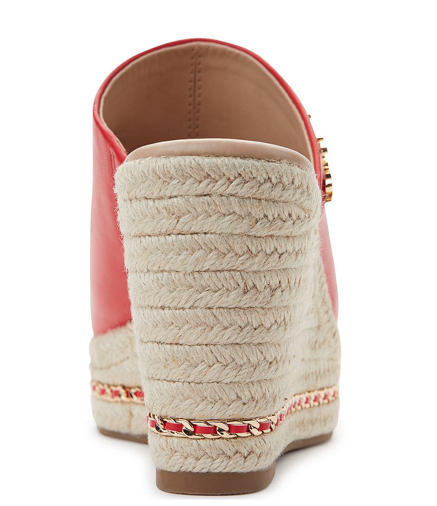 KARL LAGERFELD PARIS Corissa Leather Platform Wedge Espadrilles