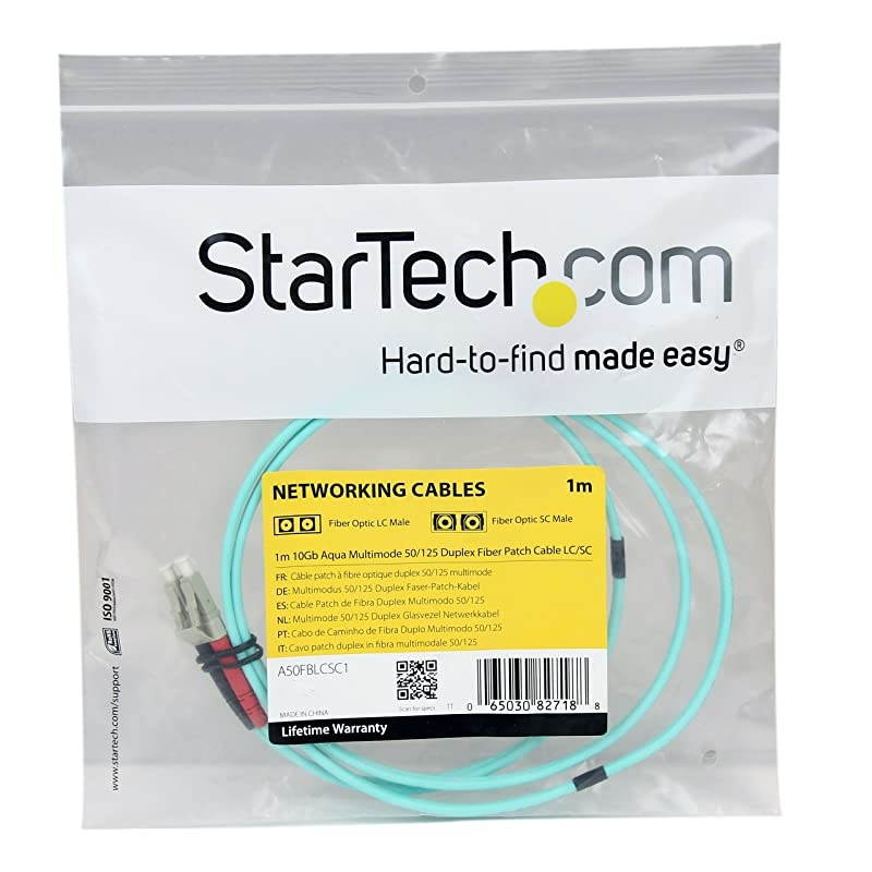 1m Fiber Optic Cable 10 Gb Aqua Multimode Duplex 50125 LSZH LCSC OM3 LC to SC Fiber Patch Cable