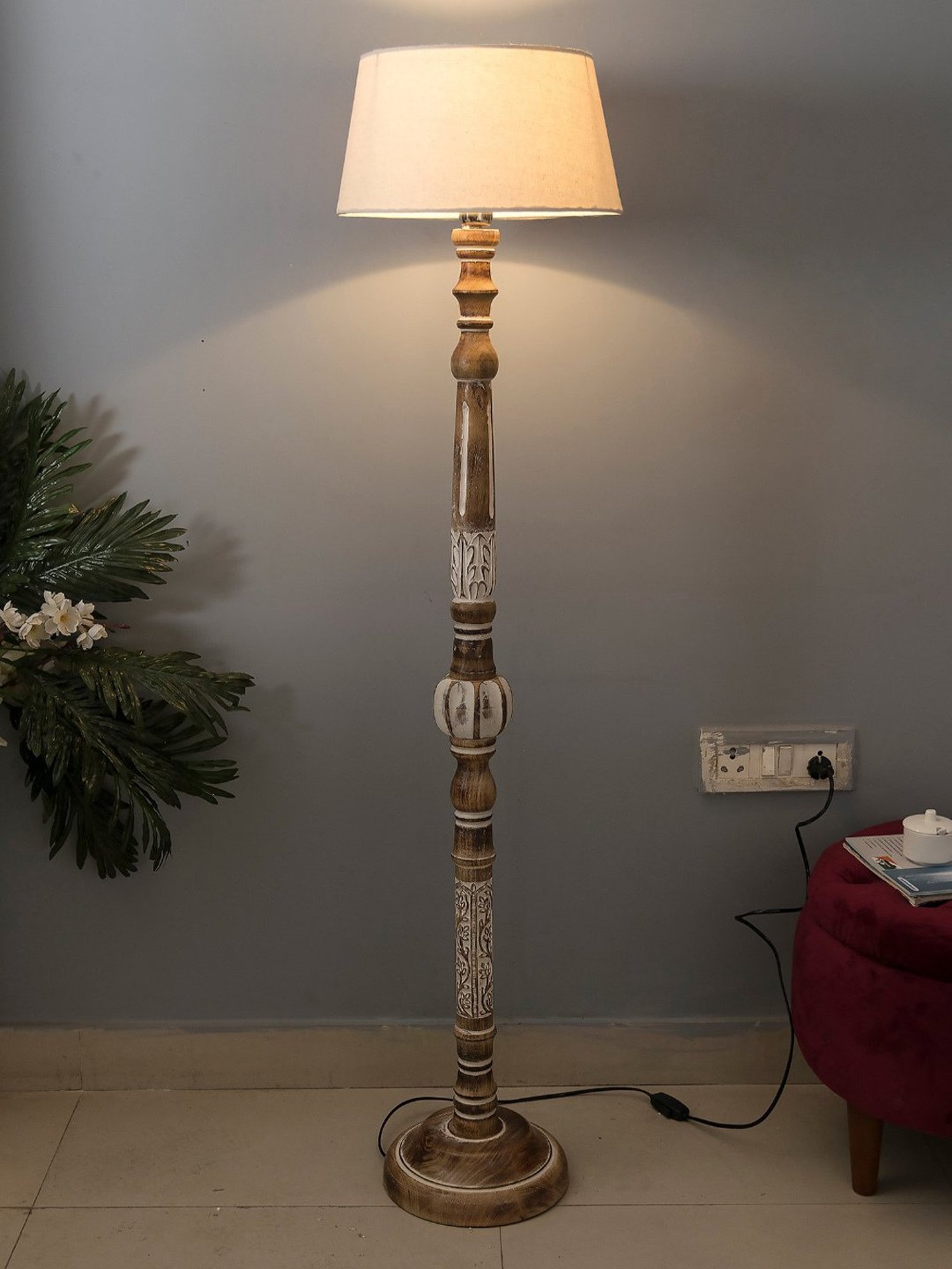 64" x 8.9" x 10.5" Smart Light Full Spectrum Floor Lamp (Includes LED Light Bulb) White - Verilux