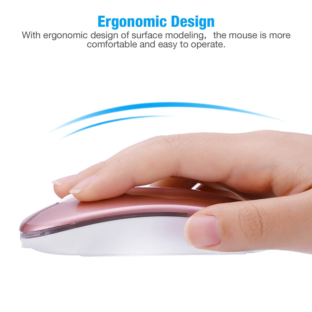 2.4GHz RGB Rechargeable Wireless Mouse Silent USB Mice for Computer PC Laptop US,Rose Gold