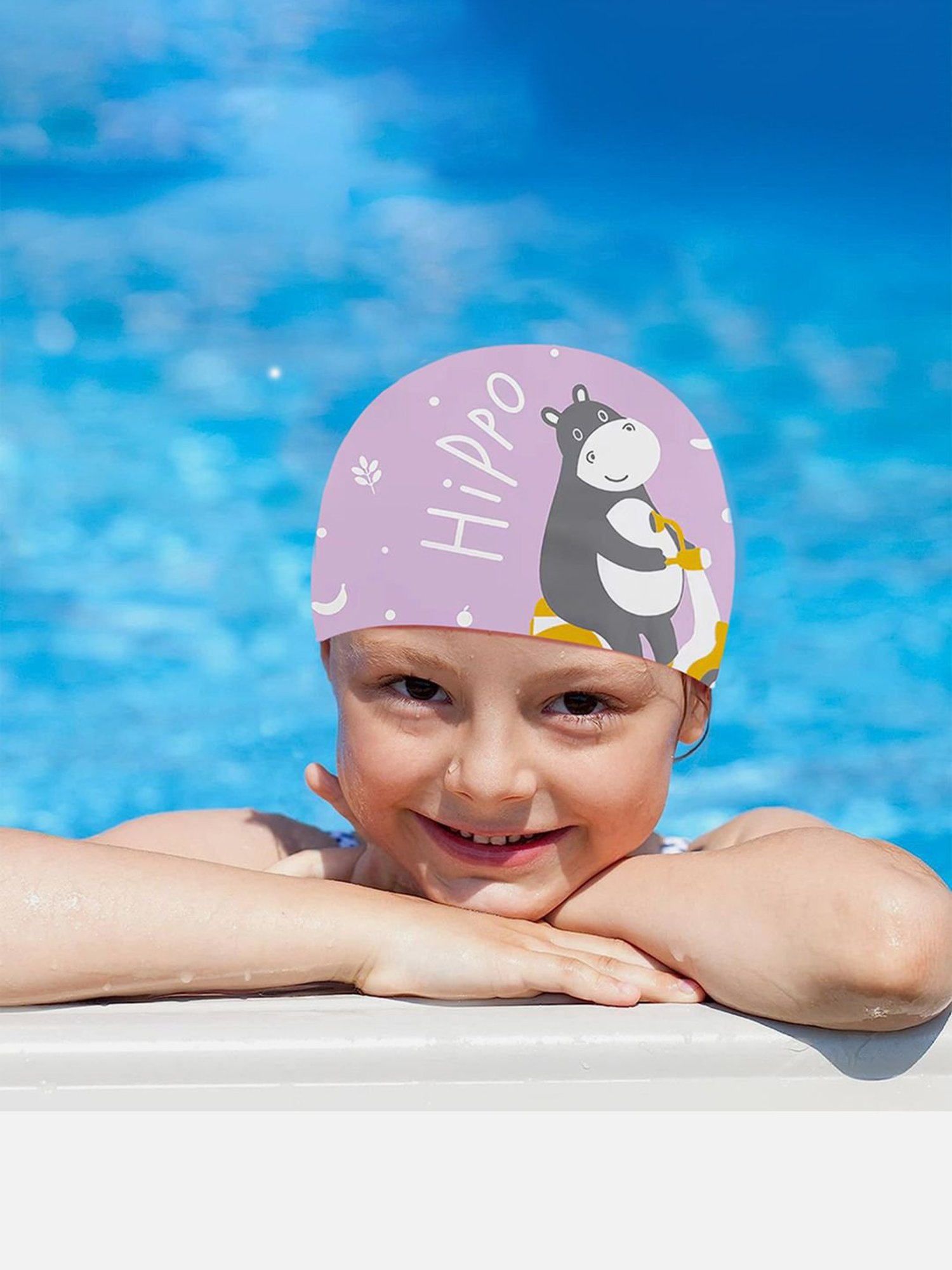 Little Surprise Box Lavender Polyester Printed Swim Cap