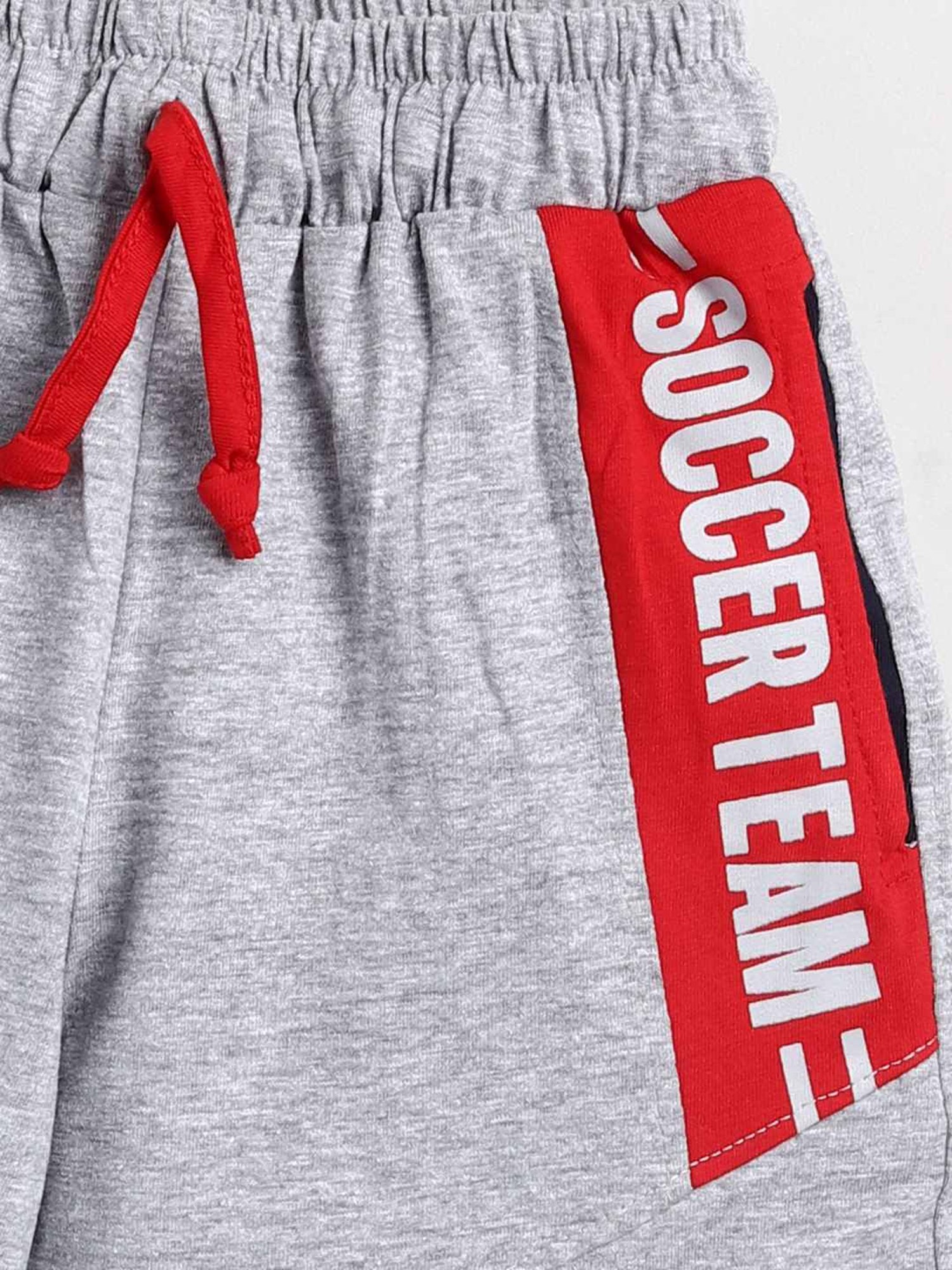 Todd N Teen Kids Grey & Red Cotton Printed Bermunda