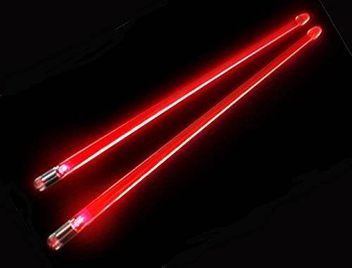 performance plus impact activated red led lightup clear acrylic drumsticks batteries included pfx12r