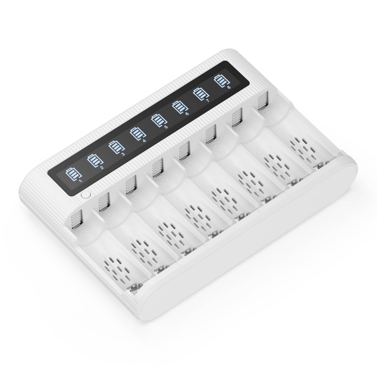 EBL AA Battery Charger LCD Smart Charger - AA AAA NiMh NiCd Rechargeable Battery Charger with Discharge Function, Micro USB and Type-C Input