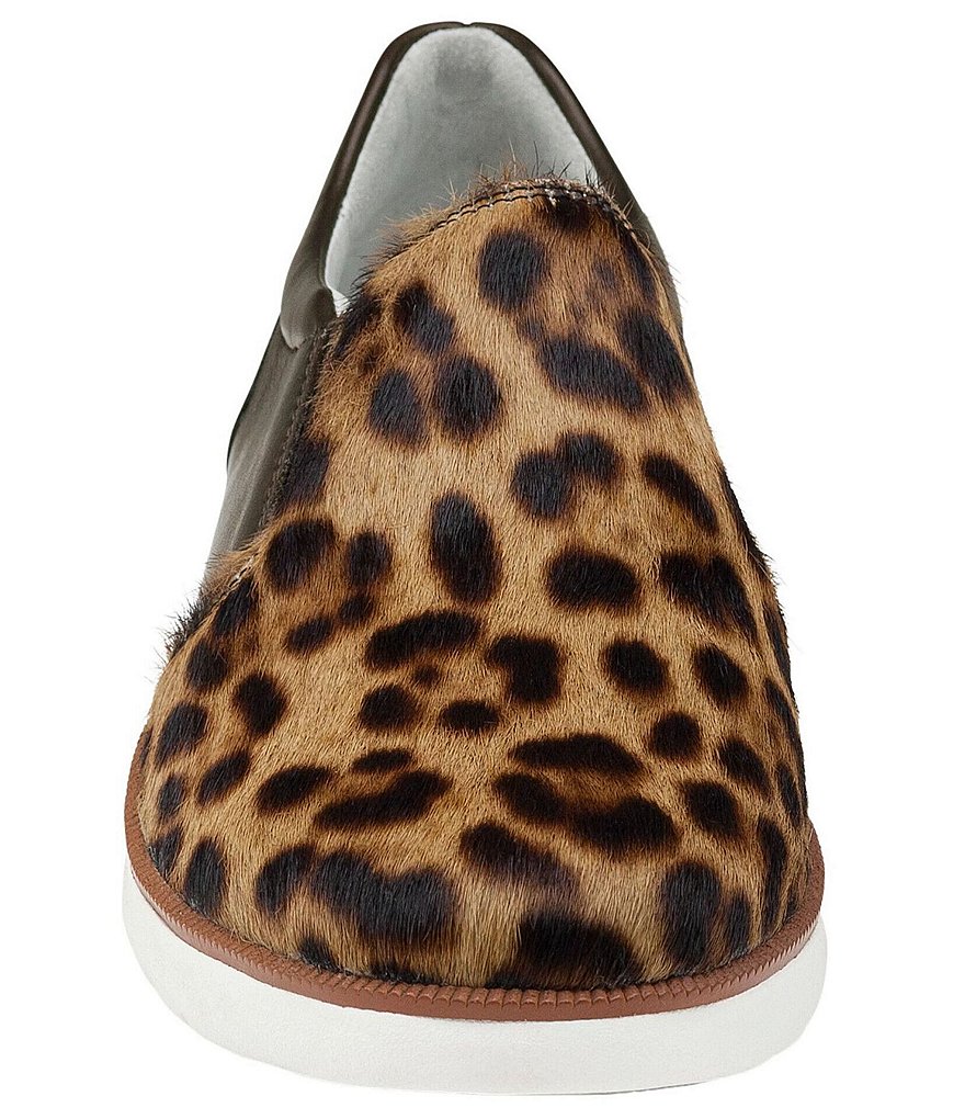 Johnston & Murphy Emery Leopard Print Hair Calf Leather Double Gore Slip-On Sneakers