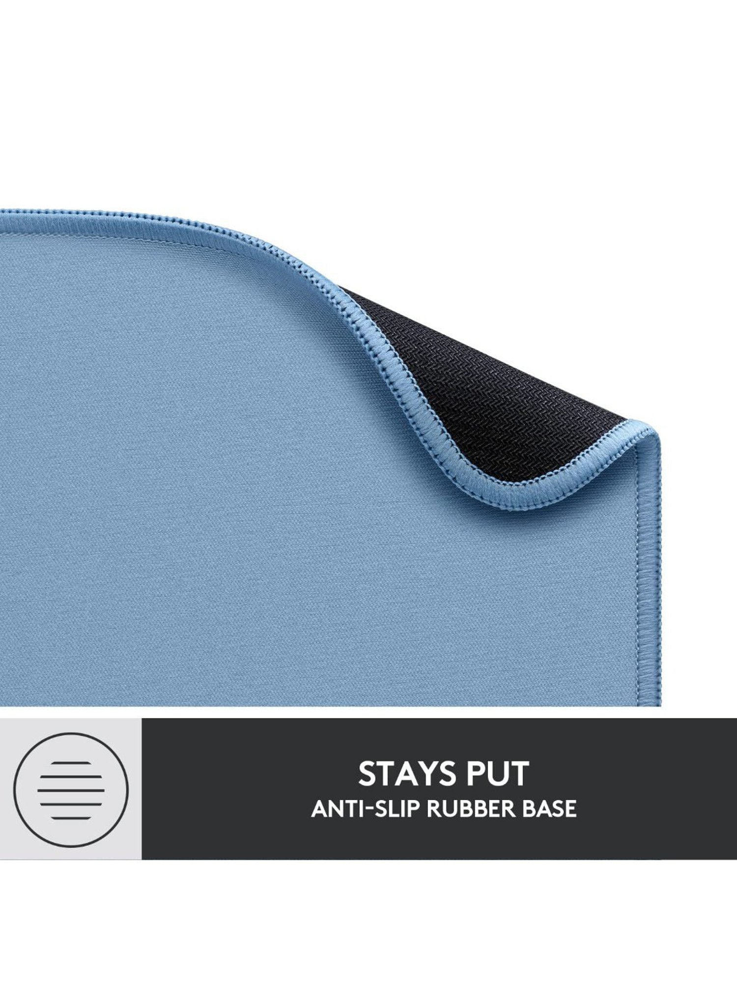 Logitech Mouse Pad - Studio Series, Computer Mouse Mat with Anti-Slip Rubber Base (Blue Grey)