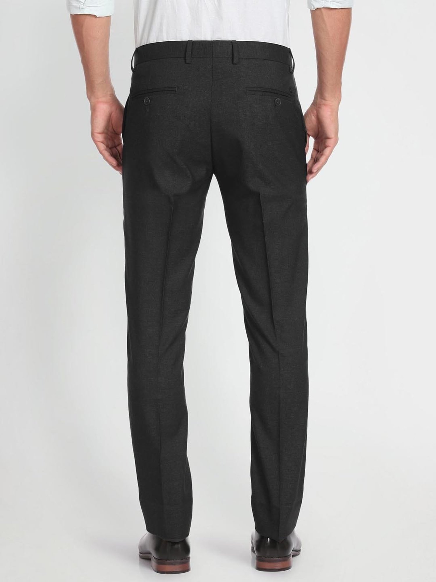 Arrow Grey Regular Fit Trousers