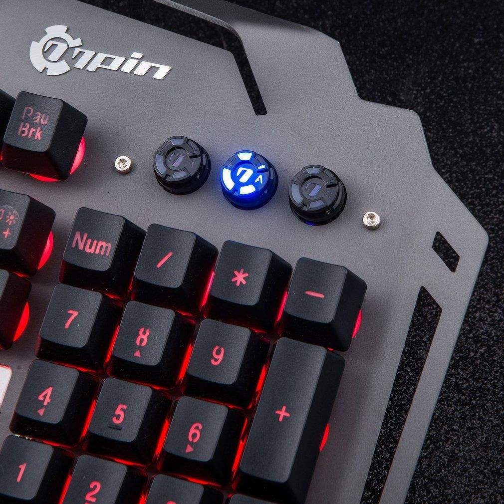 PK820 Membrane Keyboard Aluminum Alloy Panel Backlight Wired Gaming Keyboard