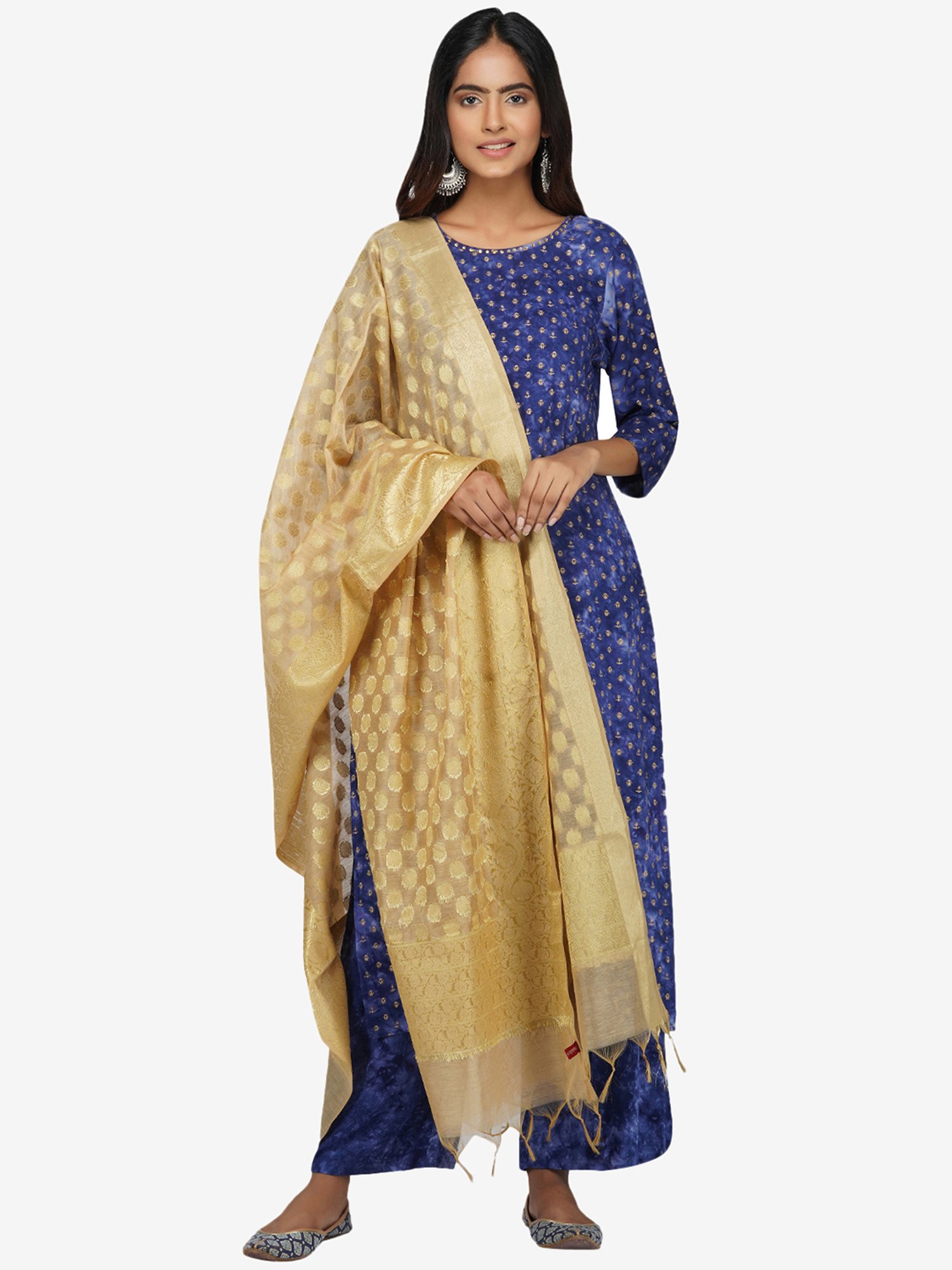 Paislei Blue Printed Kurta Pant Set